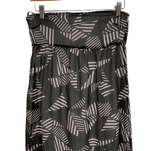 Volcom Women's size XS black Pink Sheer High low leaf print sundress - Picture 4 of 12